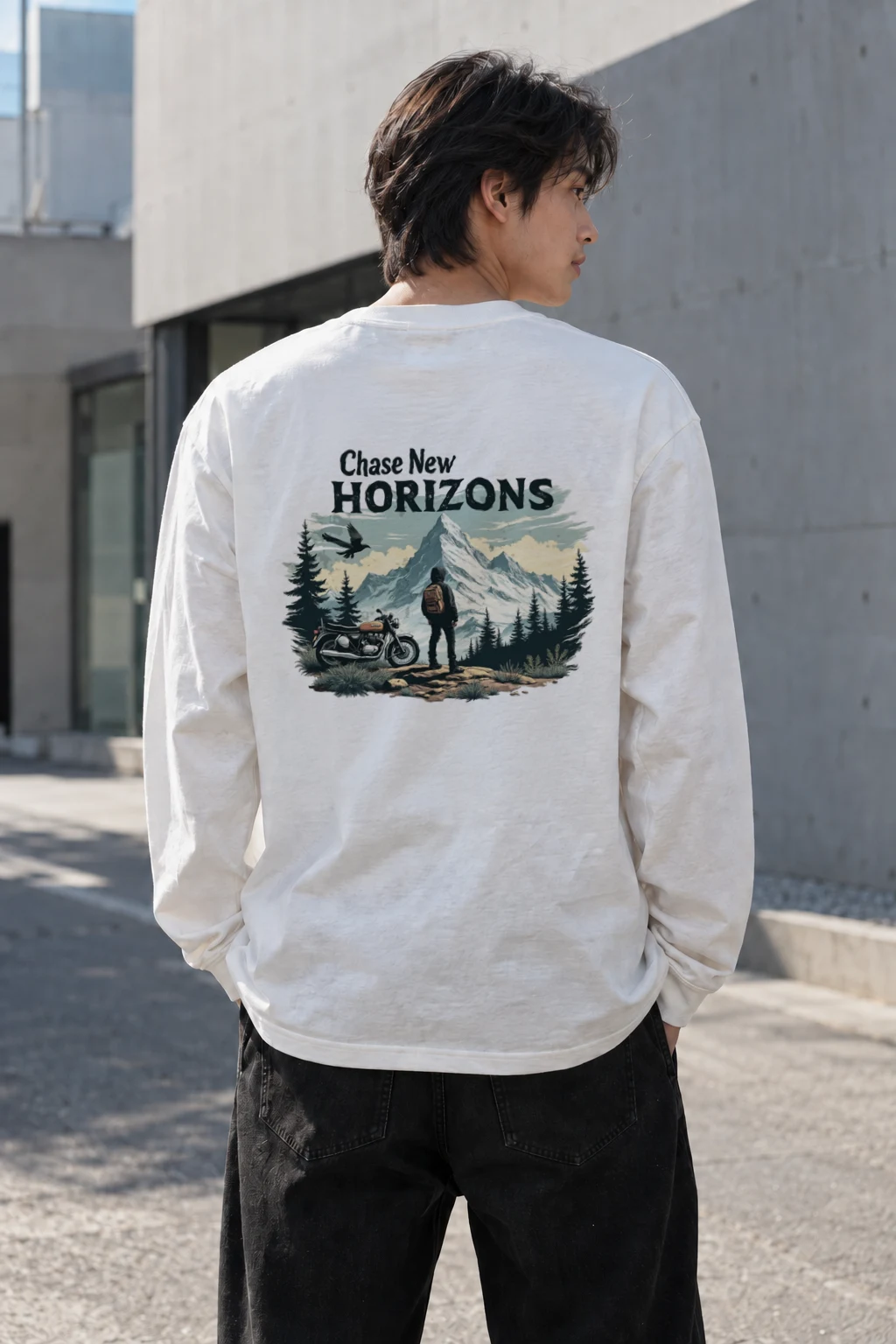 "Chase New Horizons" Unisex Longsleeve T-shirt | Gildan 2400