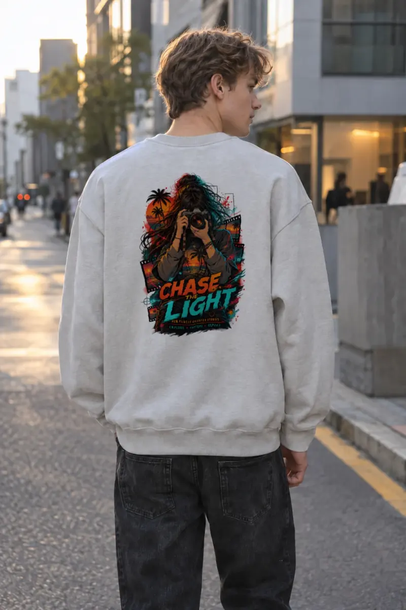 "Chase The Light" Heavy Blend Unisex Crewneck Sweatshirt | Gildan 18000