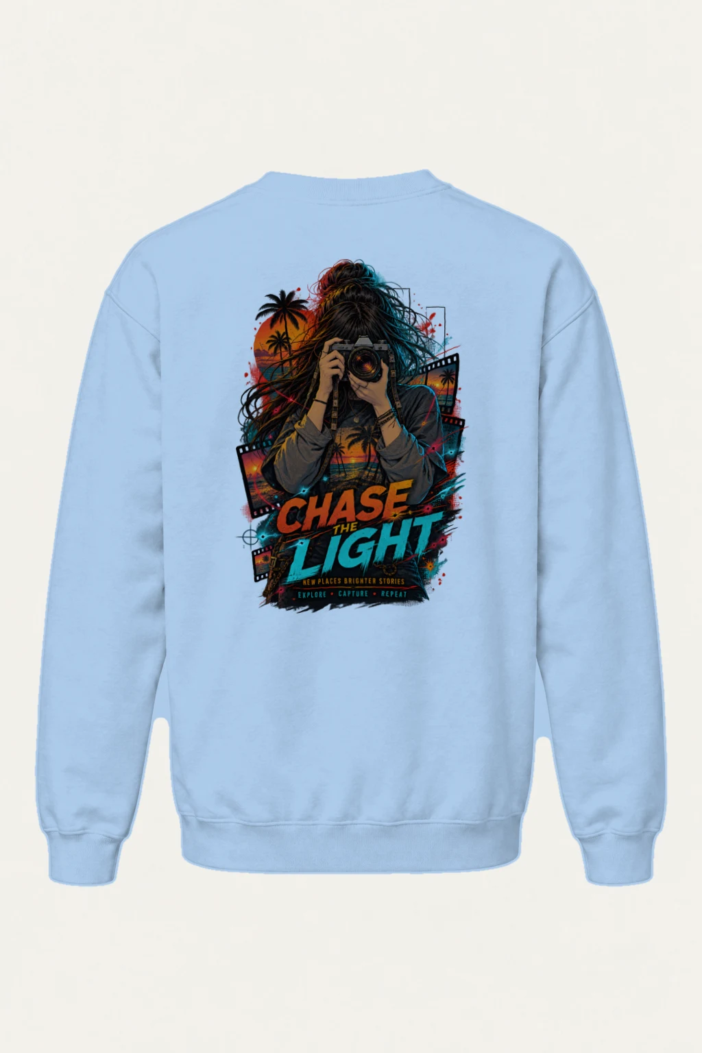 "Chase The Light" Heavy Blend Unisex Crewneck Sweatshirt | Gildan 18000
