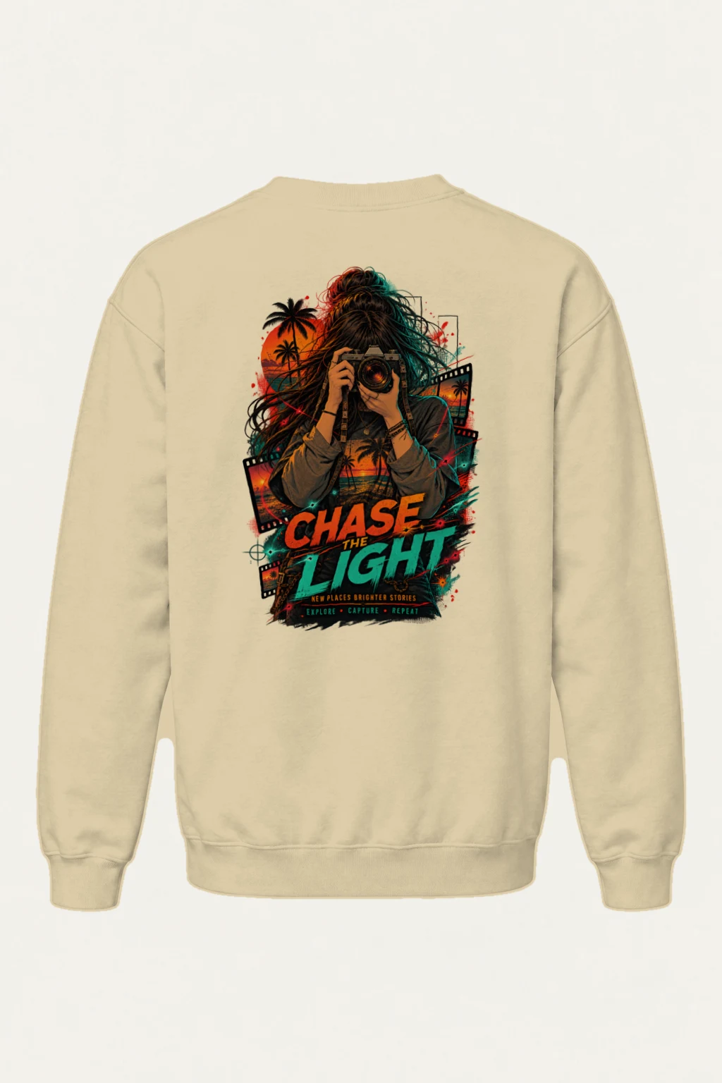 "Chase The Light" Heavy Blend Unisex Crewneck Sweatshirt | Gildan 18000