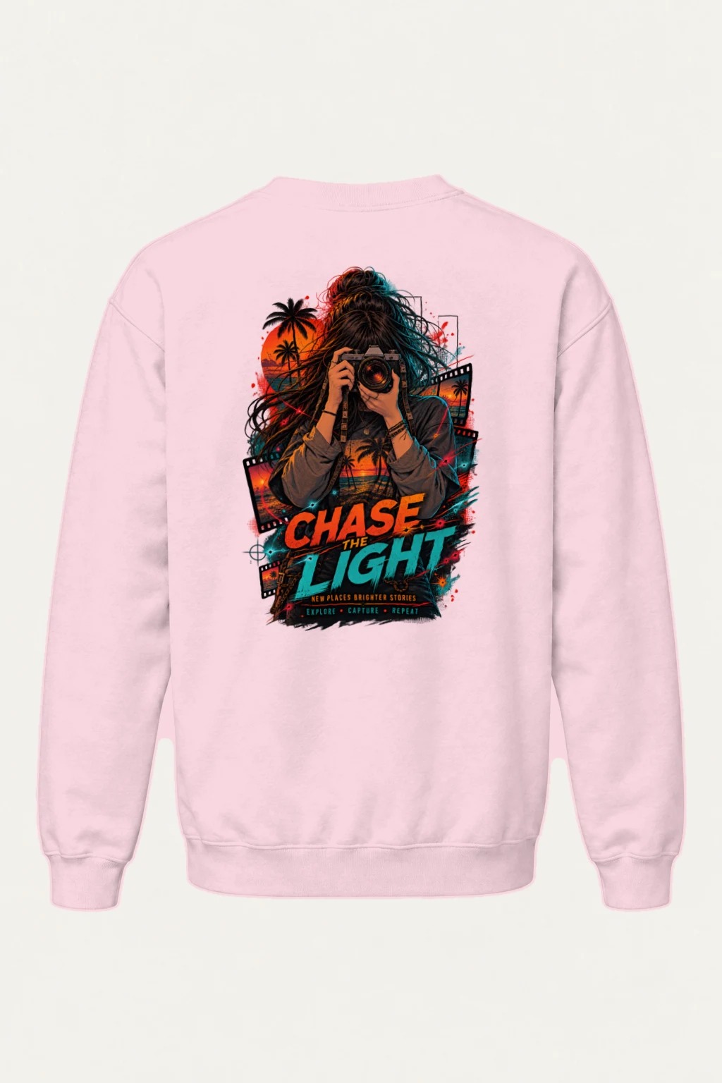 "Chase The Light" Heavy Blend Unisex Crewneck Sweatshirt | Gildan 18000