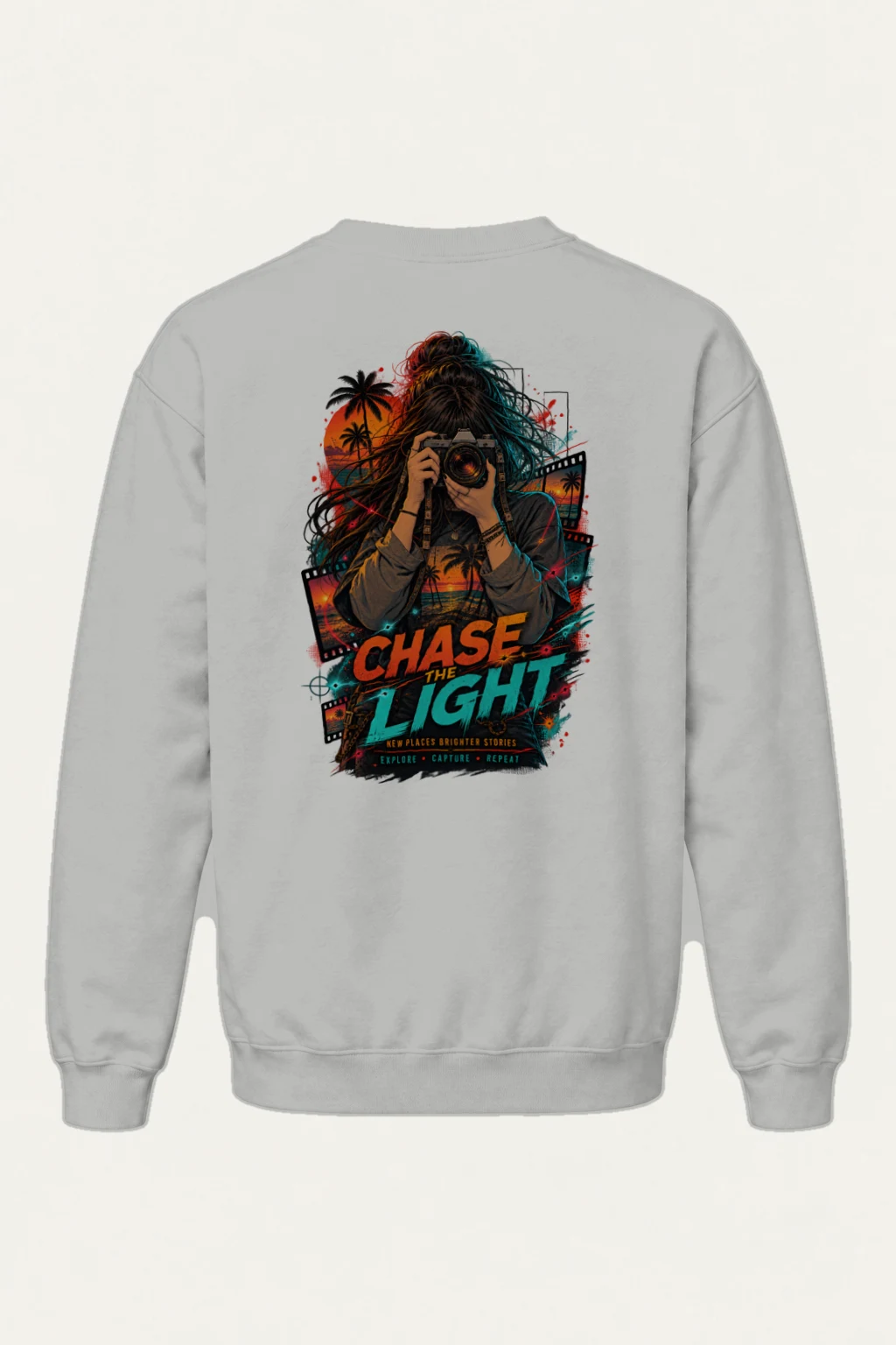 "Chase The Light" Heavy Blend Unisex Crewneck Sweatshirt | Gildan 18000