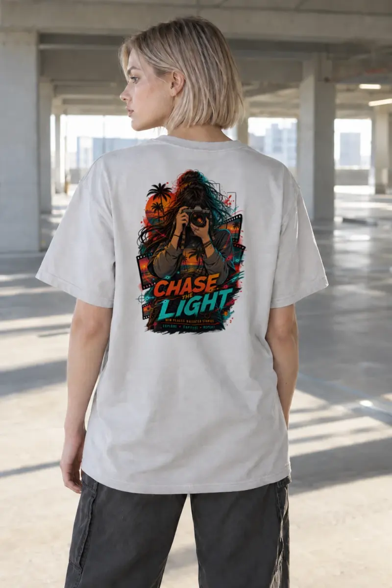 "Chase The Light" Heavyweight Unisex Crewneck T-shirt | Gildan 5000