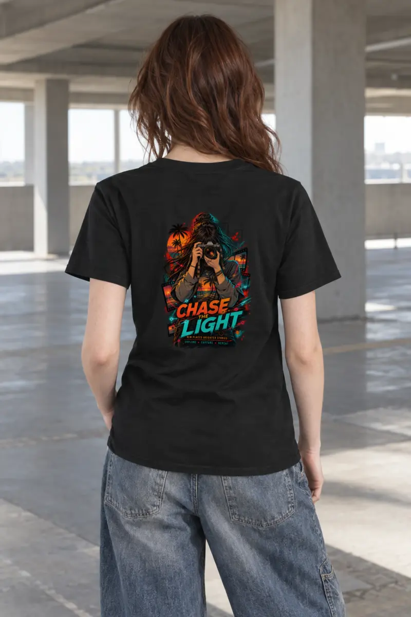 "Chase The Light" Heavyweight Unisex Crewneck T-shirt