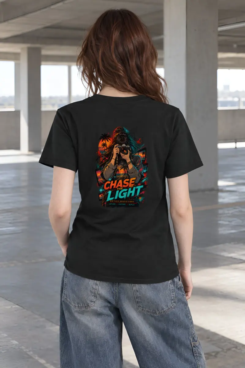 "Chase The Light" Heavyweight Unisex Crewneck T-shirt