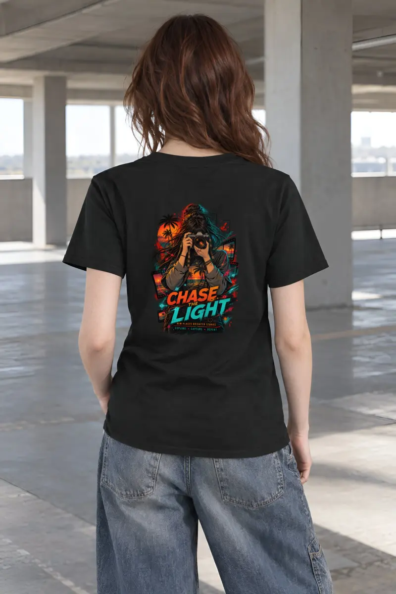 "Chase The Light" Heavyweight Unisex Crewneck T-shirt