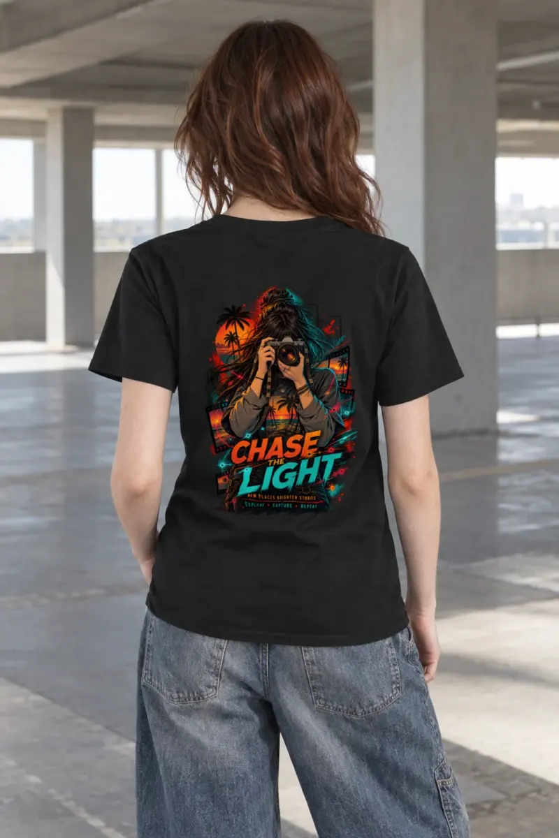 "Chase The Light" Heavyweight Unisex Crewneck T-shirt