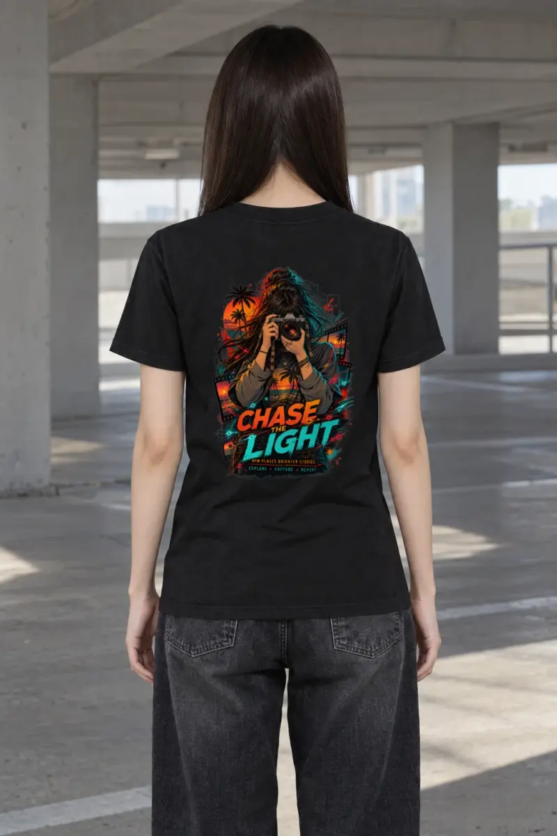 "Chase The Light" Heavyweight Unisex Crewneck T-shirt