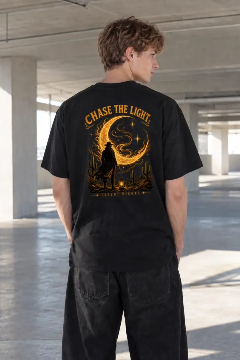 "Chase The Light" Heavyweight Unisex Crewneck T-shirt | Gildan 5000