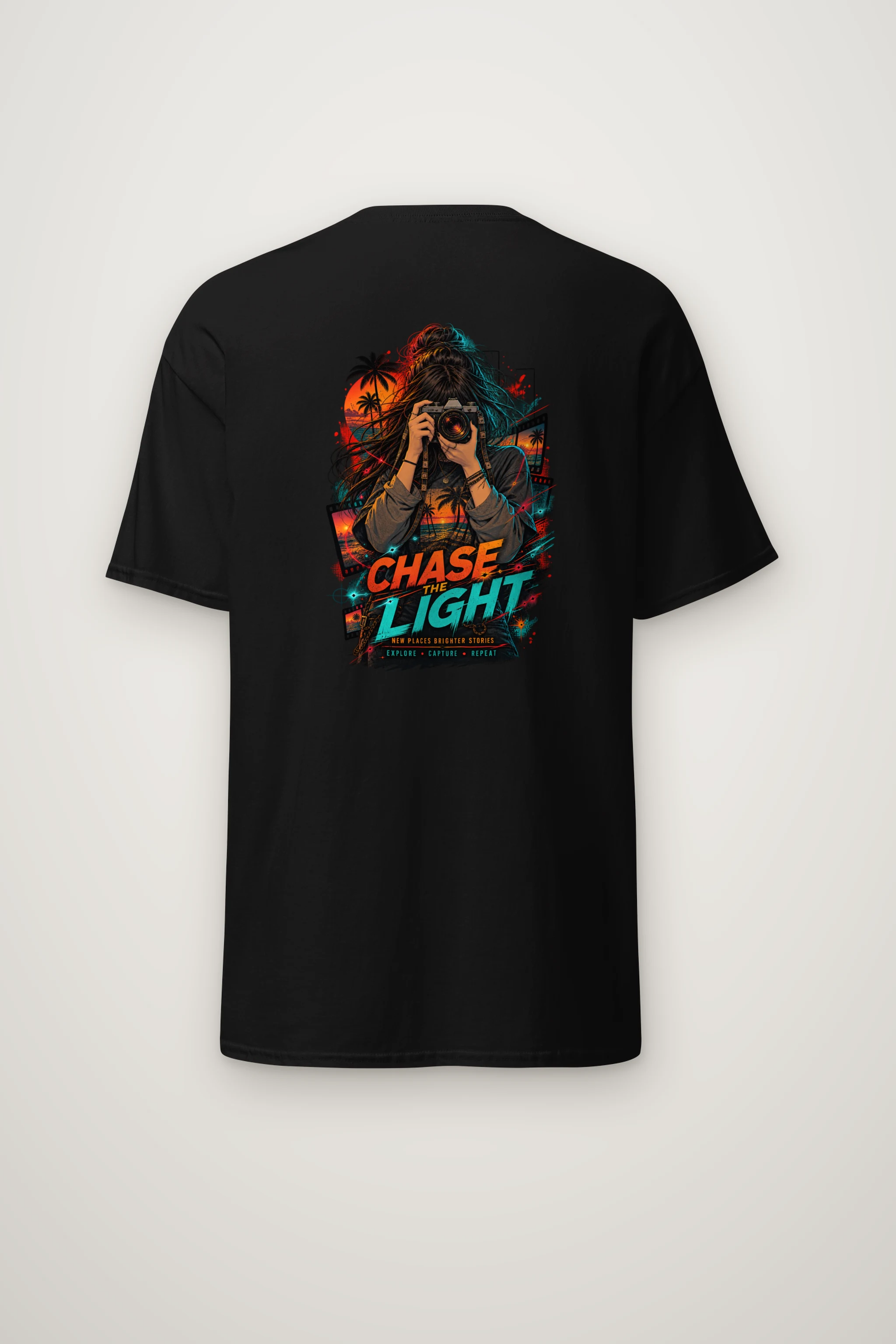 "Chase The Light" Heavyweight Unisex Crewneck T-shirt