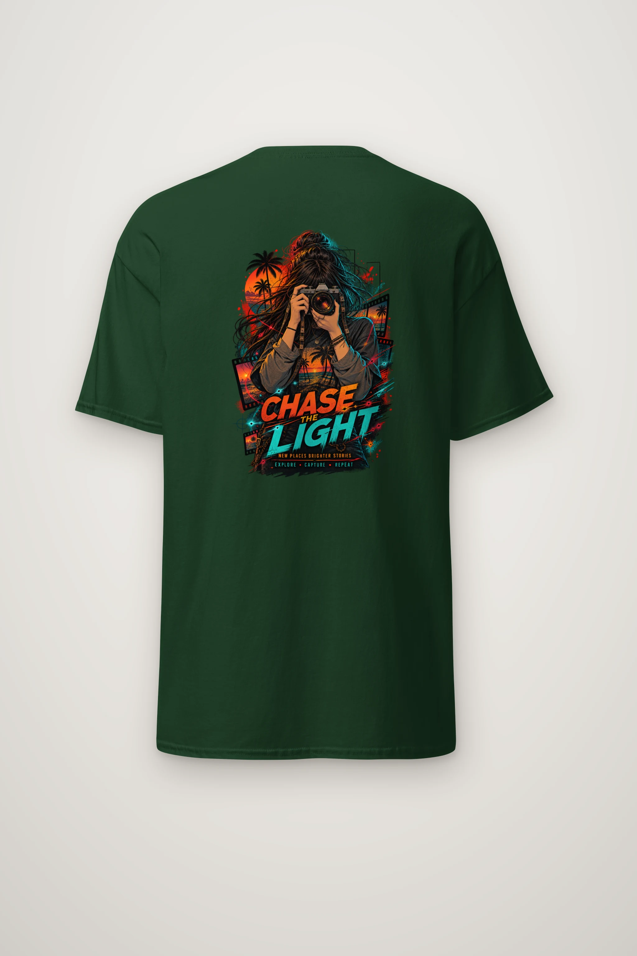 "Chase The Light" Heavyweight Unisex Crewneck T-shirt
