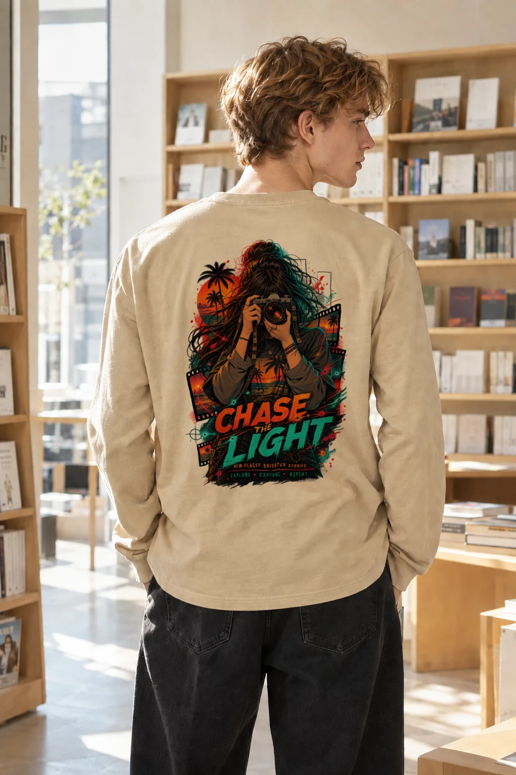 "Chase The Light" Unisex Longsleeve T-shirt | Gildan 2400