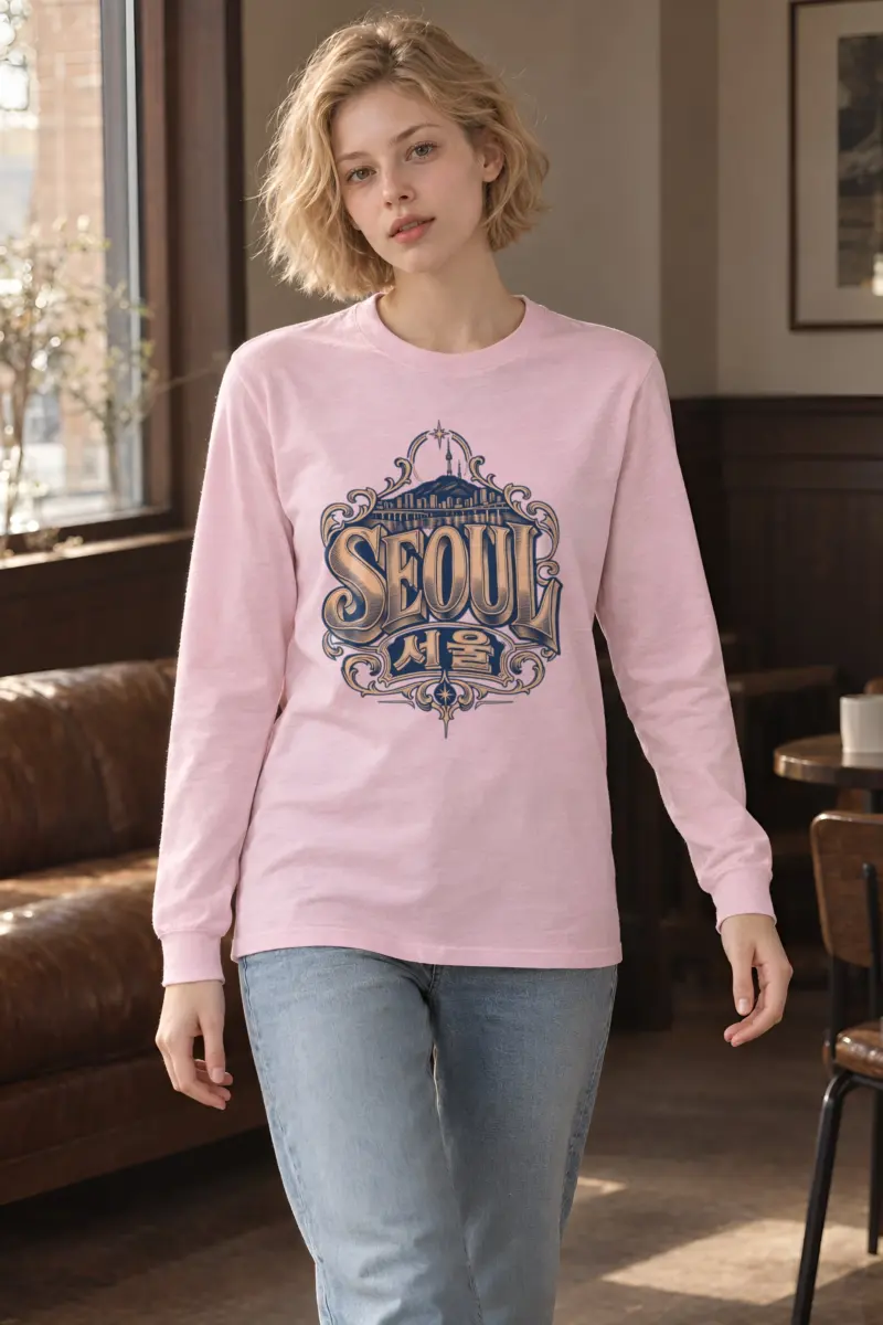 "Seoul Mountain Skyline" Unisex Longsleeve T-shirt