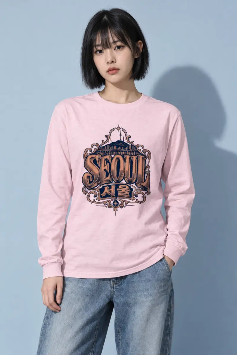 "Seoul Mountain Skyline" Unisex Longsleeve T-shirt