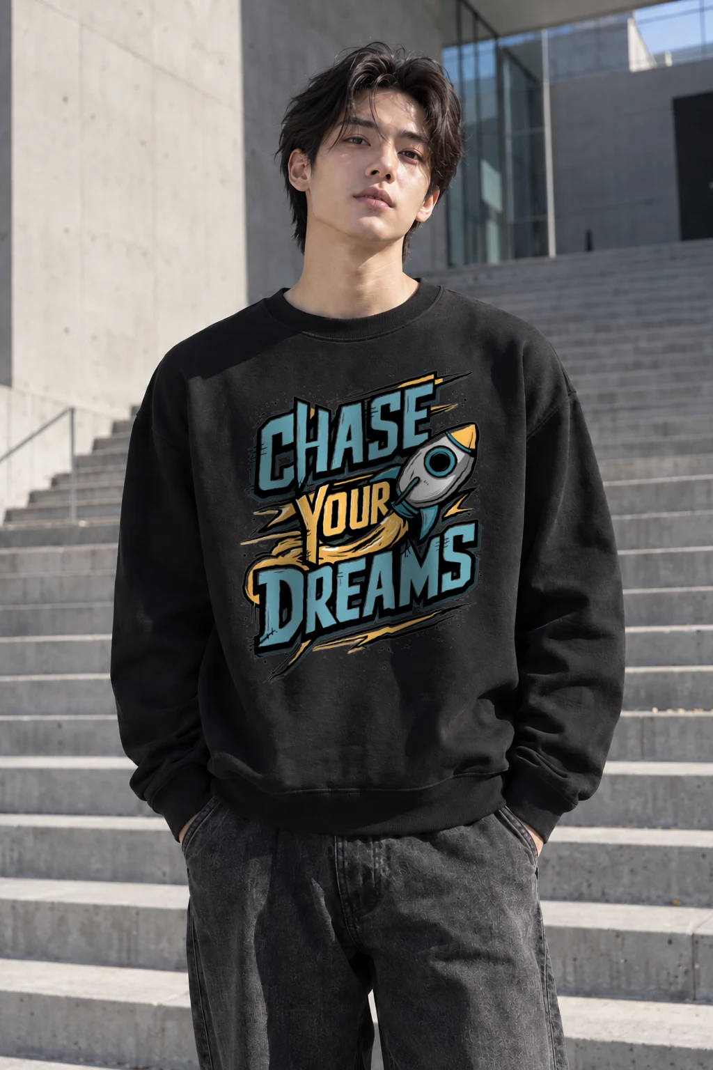 "Chase Your Dreams" Heavy Blend Unisex Crewneck Sweatshirt | Gildan 18000
