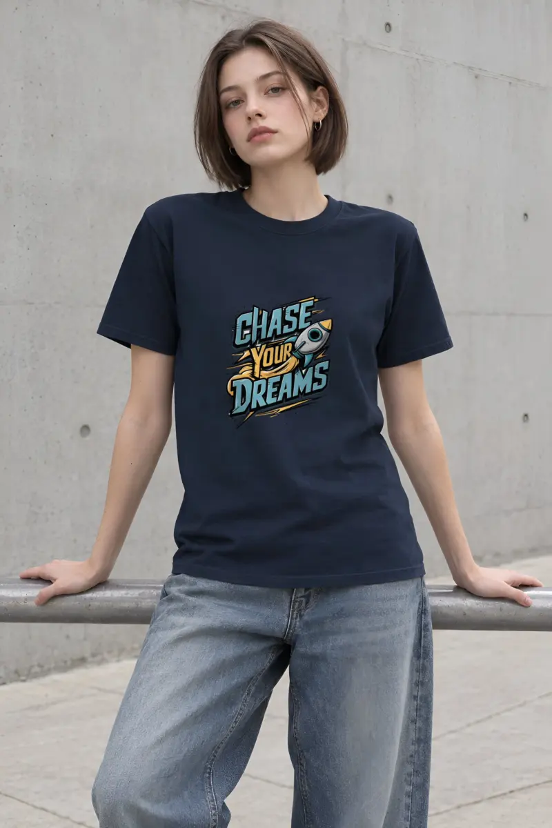 "Chase Your Dreams" Heavyweight Unisex Crewneck T-shirt