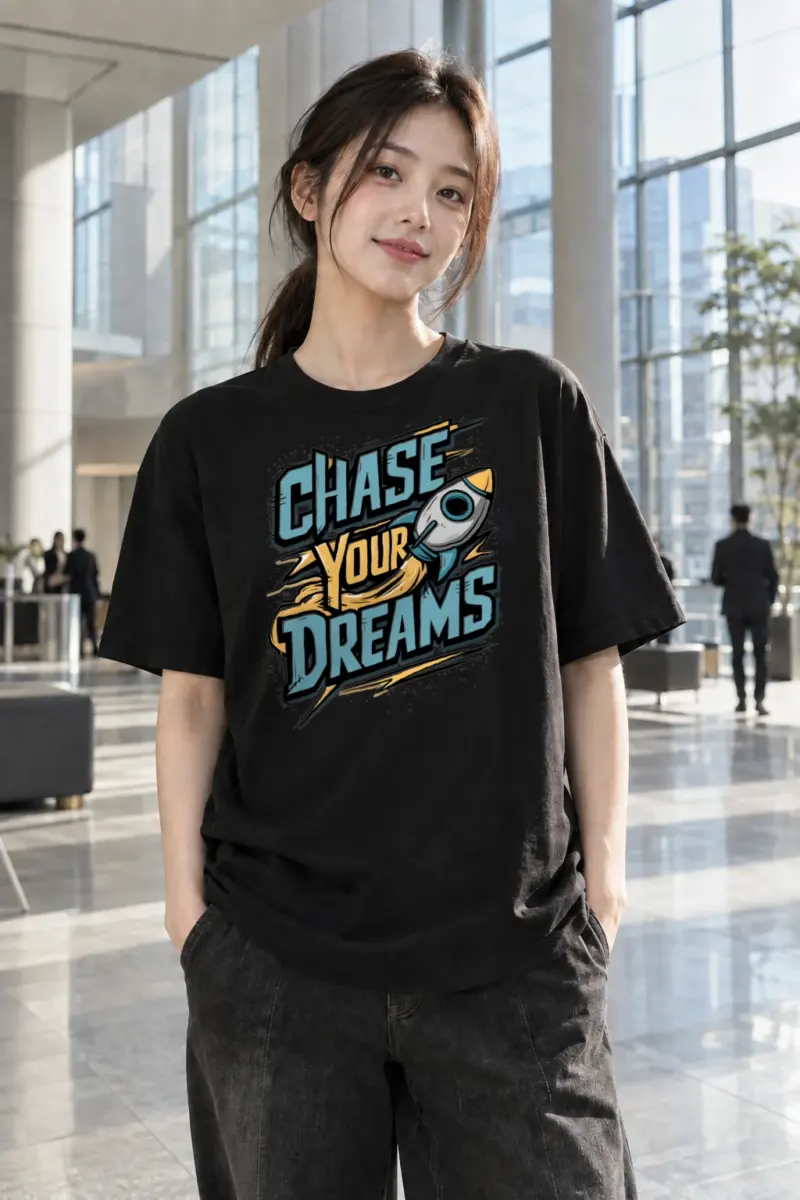 “Chase Your Dreams” Heavyweight Unisex Crewneck T-shirt | Gildan 5000