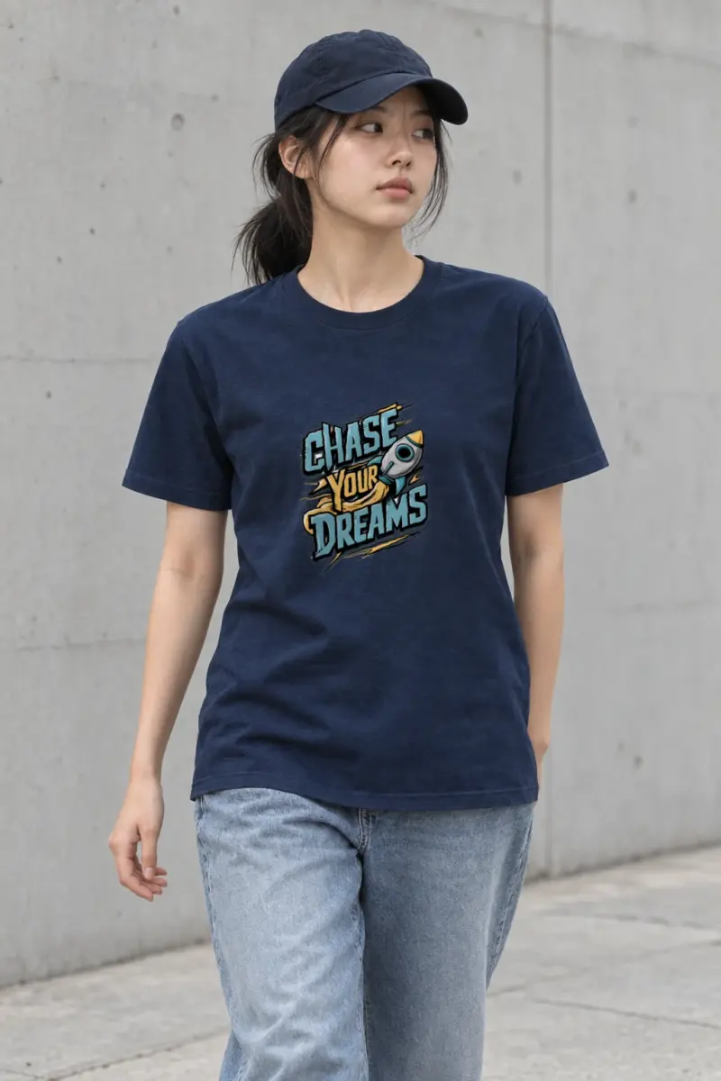 "Chase Your Dreams" Heavyweight Unisex Crewneck T-shirt