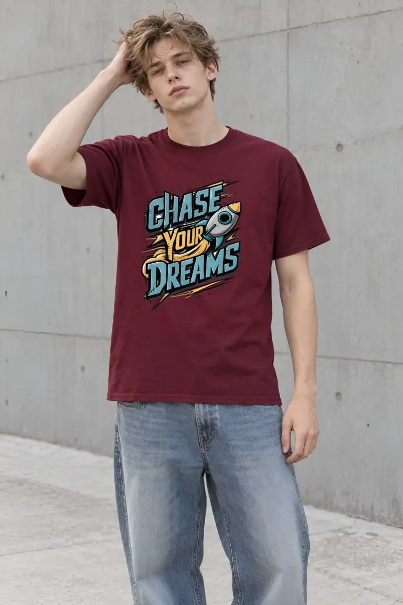 "Chase Your Dreams" Heavyweight Unisex Crewneck T-shirt