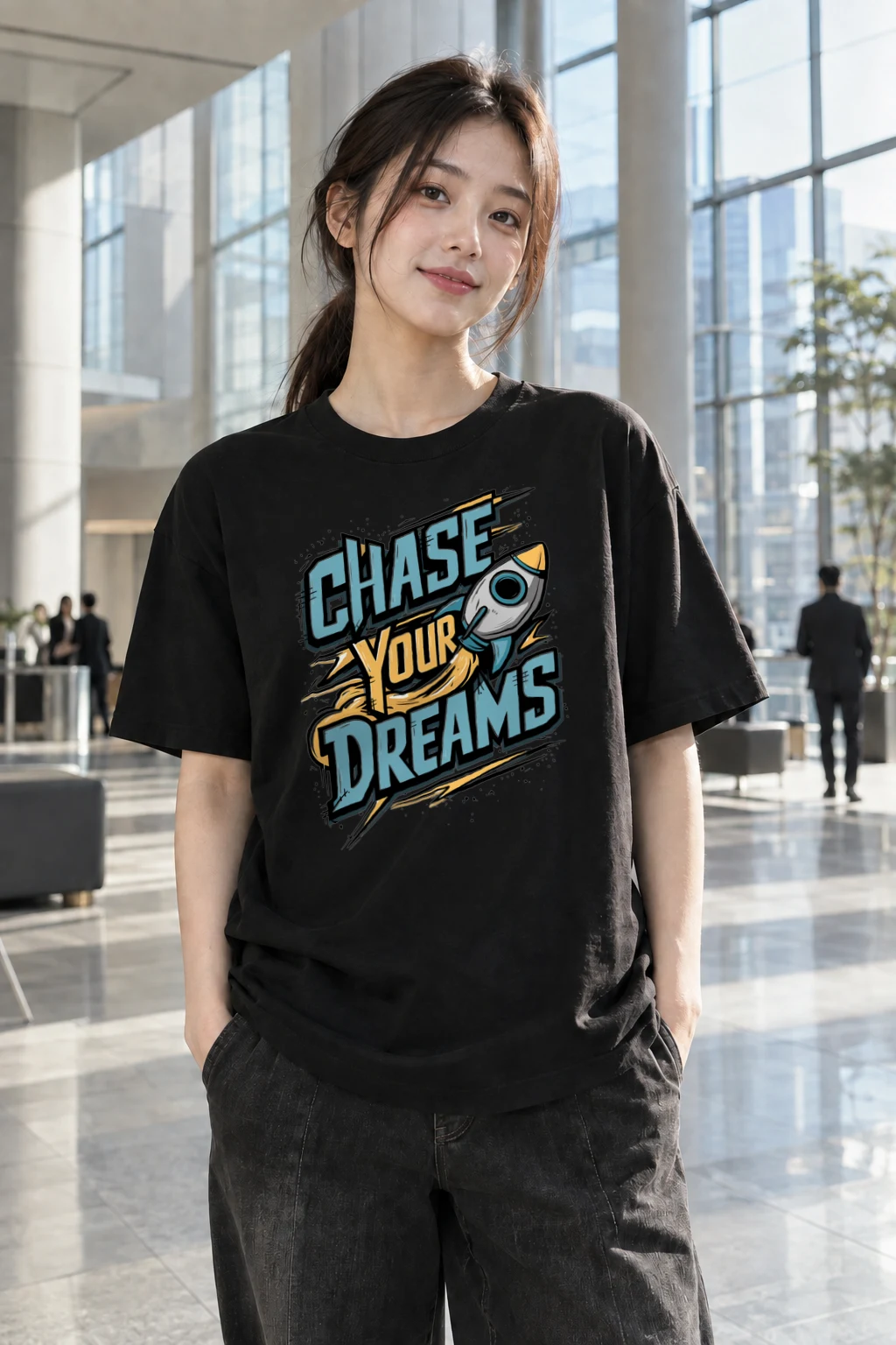 "Chase Your Dreams" Heavyweight Unisex Crewneck T-shirt | Gildan 5000