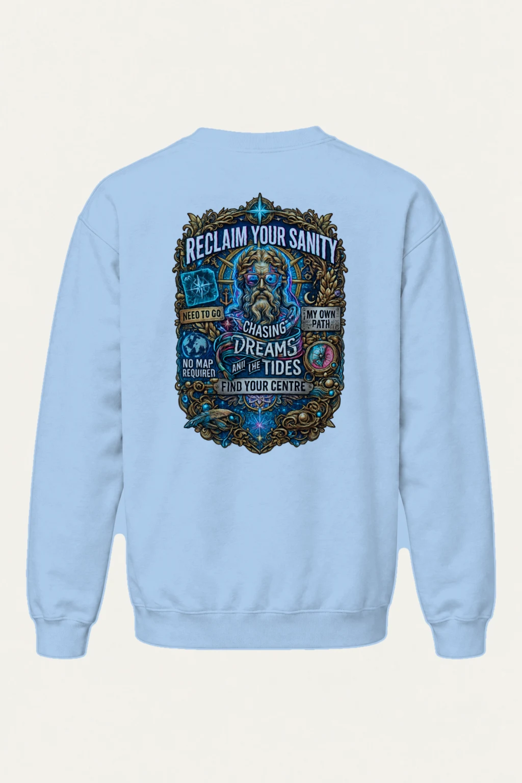 "Chasing Dreams And Tides" Heavy Blend Unisex Crewneck Sweatshirt | Gildan 18000