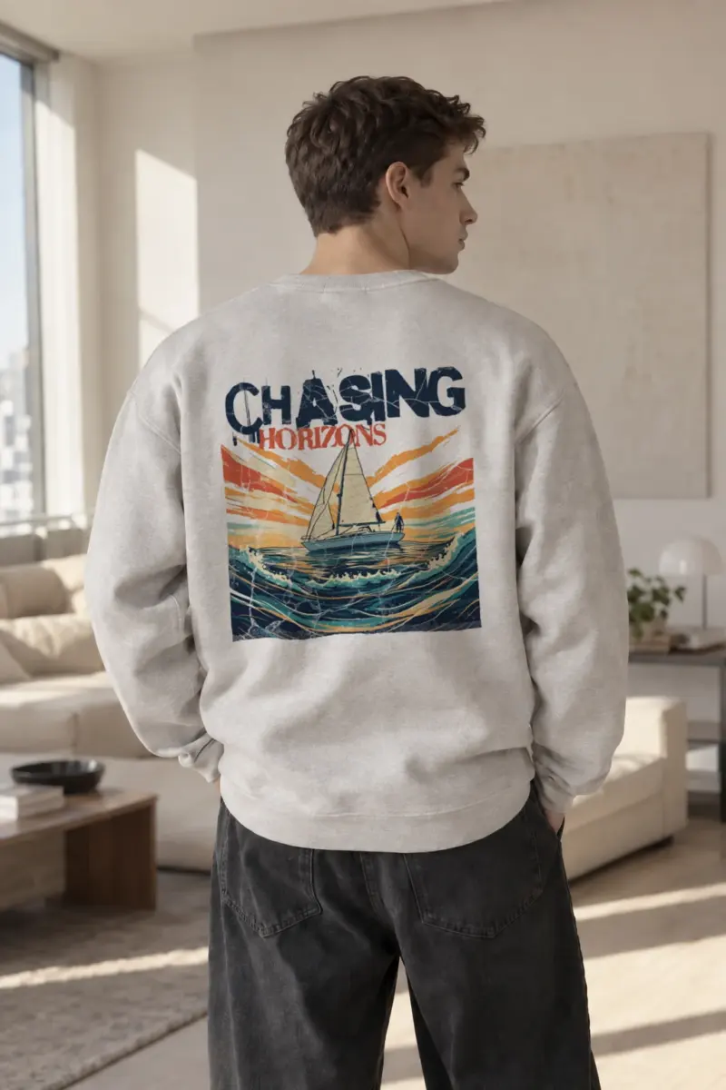 “Chasing Horizons” Heavy Blend Unisex Crewneck Sweatshirt | Gildan 18000