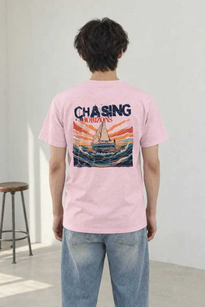 "Chasing Horizons" Heavyweight Unisex Crewneck T-shirt | Gildan 5000