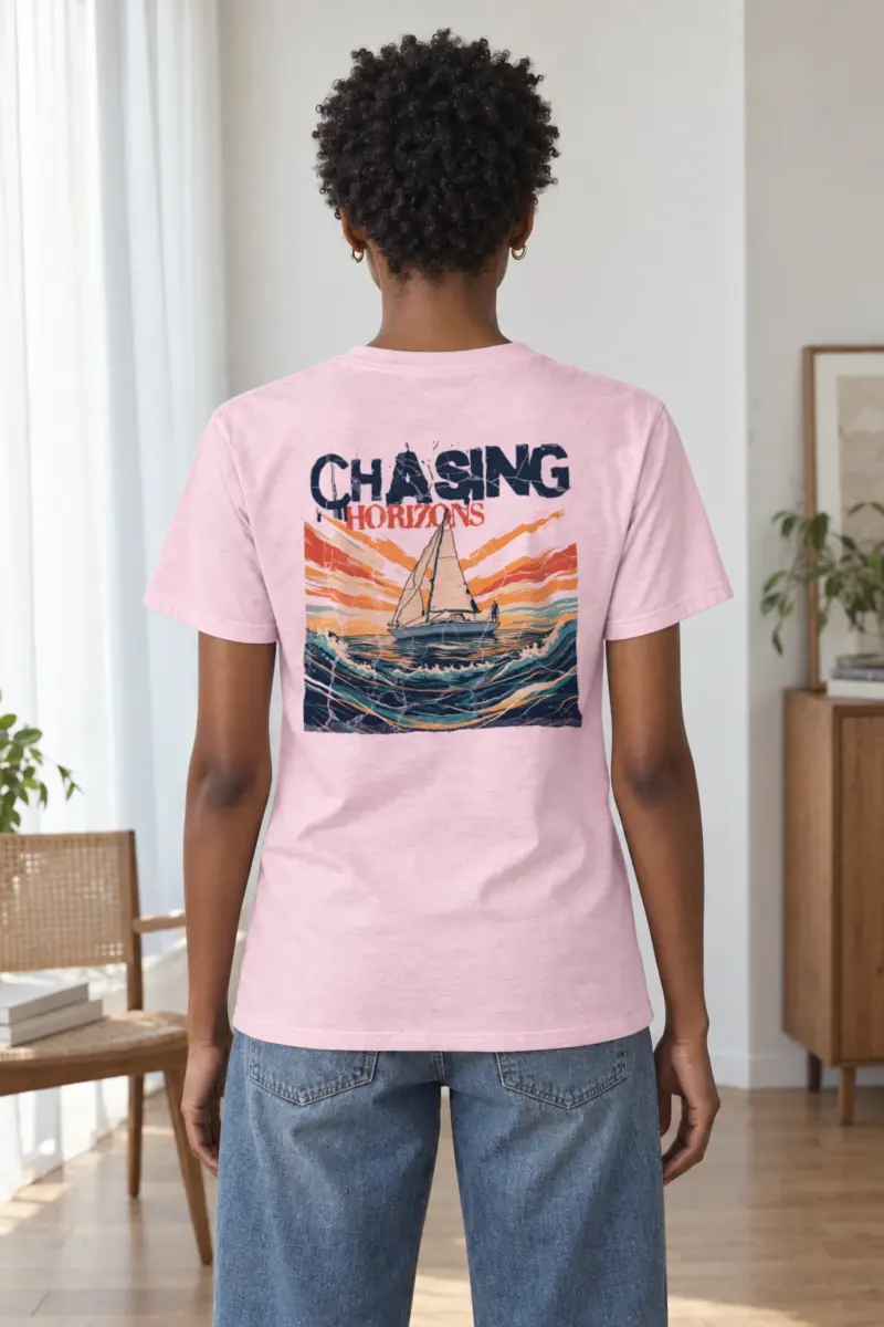"Chasing Horizons" Heavyweight Unisex Crewneck T-shirt | Gildan 5000