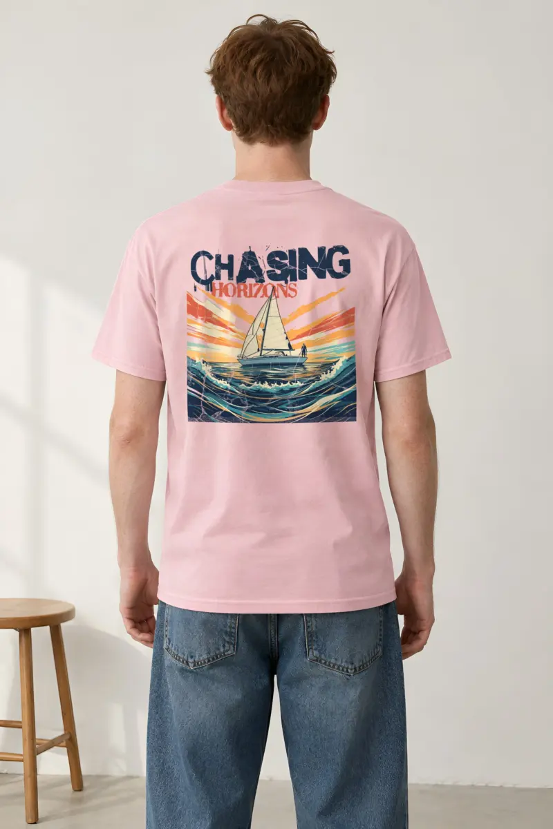 "Chasing Horizons" Heavyweight Unisex Crewneck T-shirt