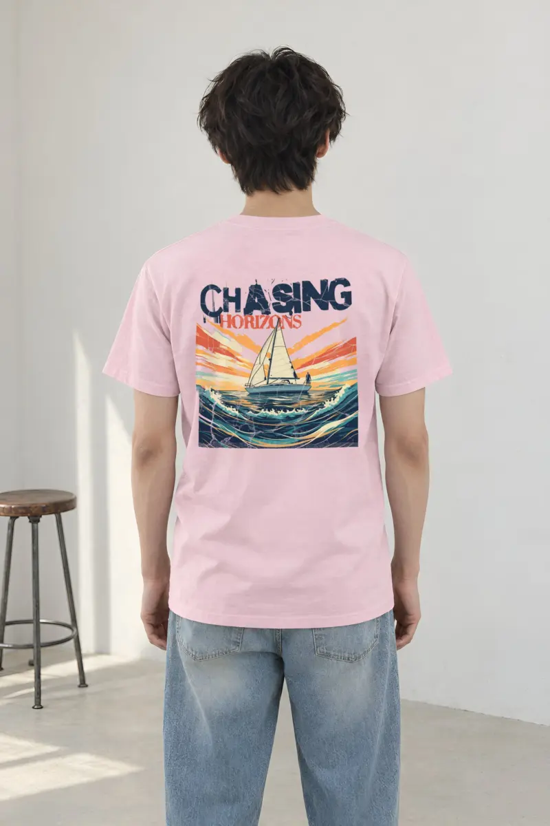 "Chasing Horizons" Heavyweight Unisex Crewneck T-shirt