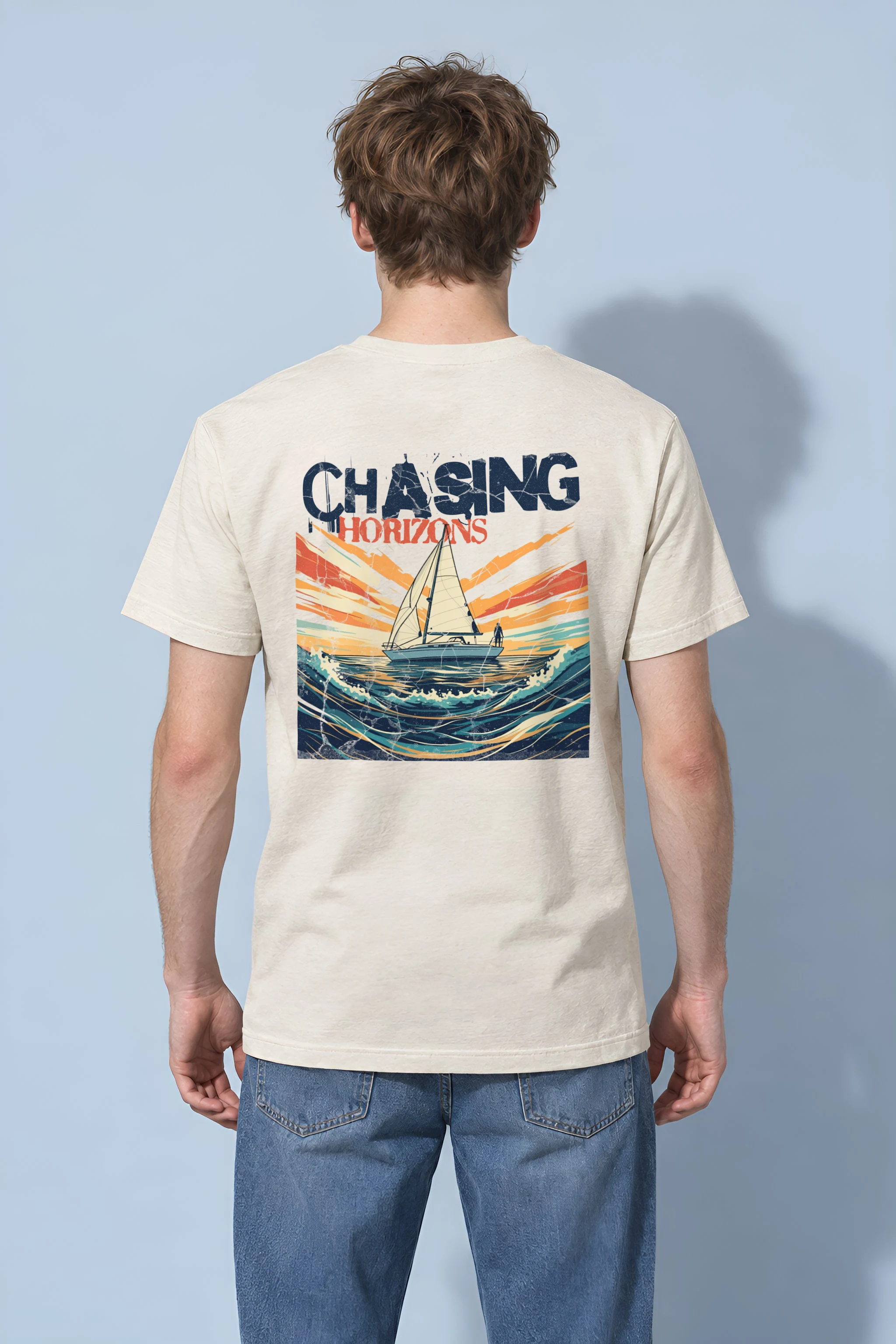 "Chasing Horizons" Heavyweight Unisex Crewneck T-shirt