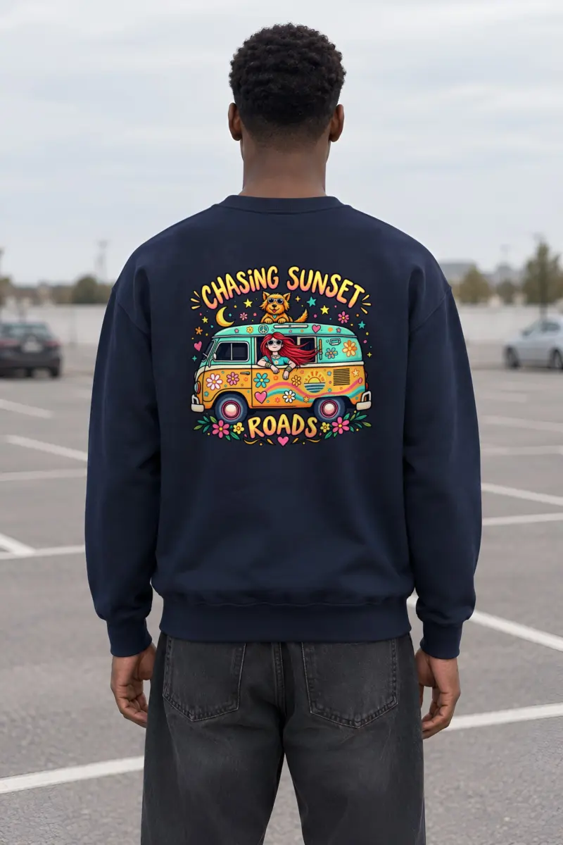 "Chasing Sunset Roads" Heavy Blend Unisex Crewneck Sweatshirt