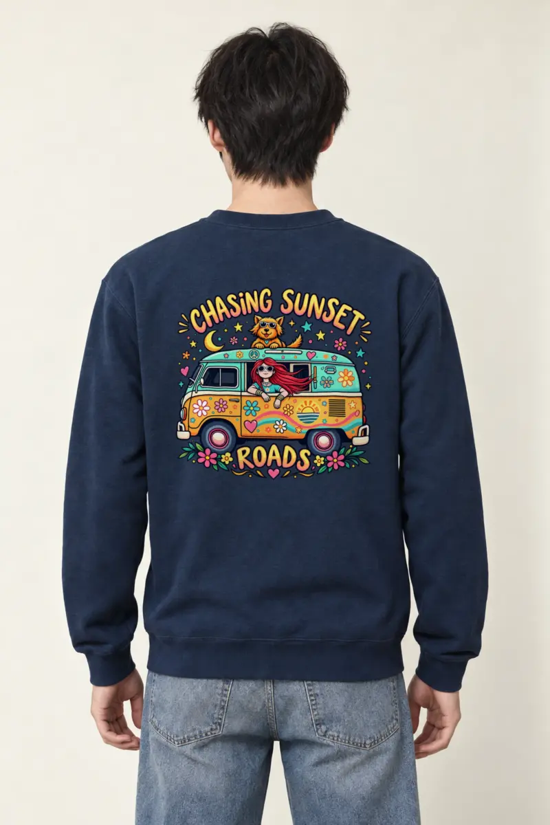 "Chasing Sunset Roads" Heavy Blend Unisex Crewneck Sweatshirt