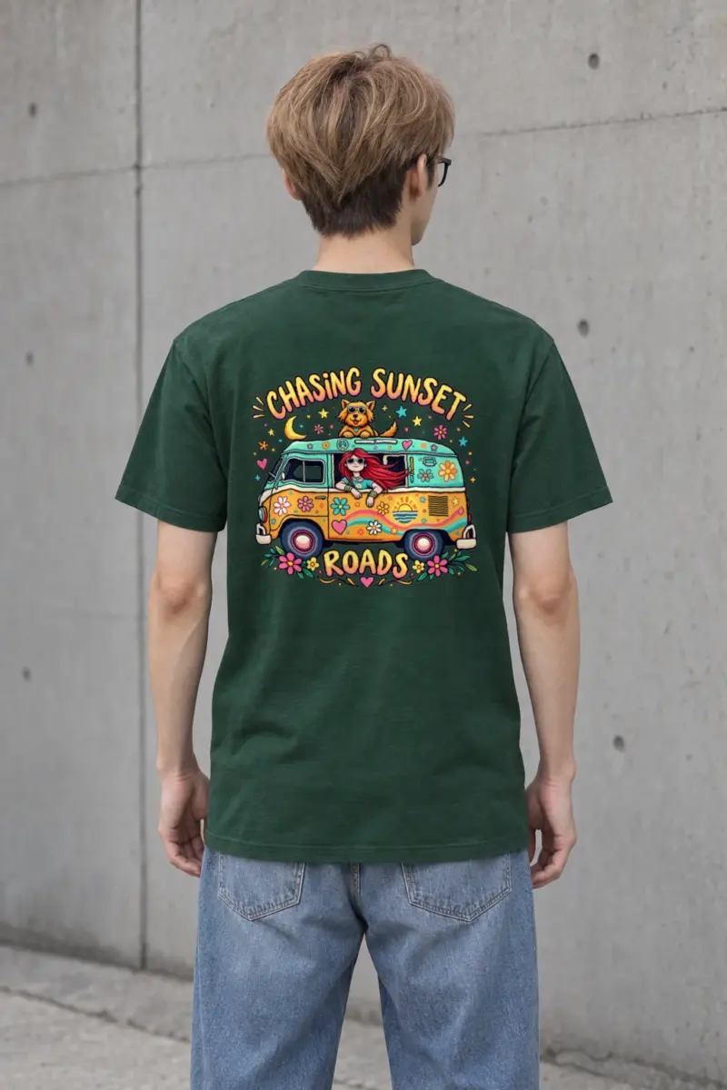 "Chasing Sunset Roads" Heavyweight Unisex Crewneck T-shirt