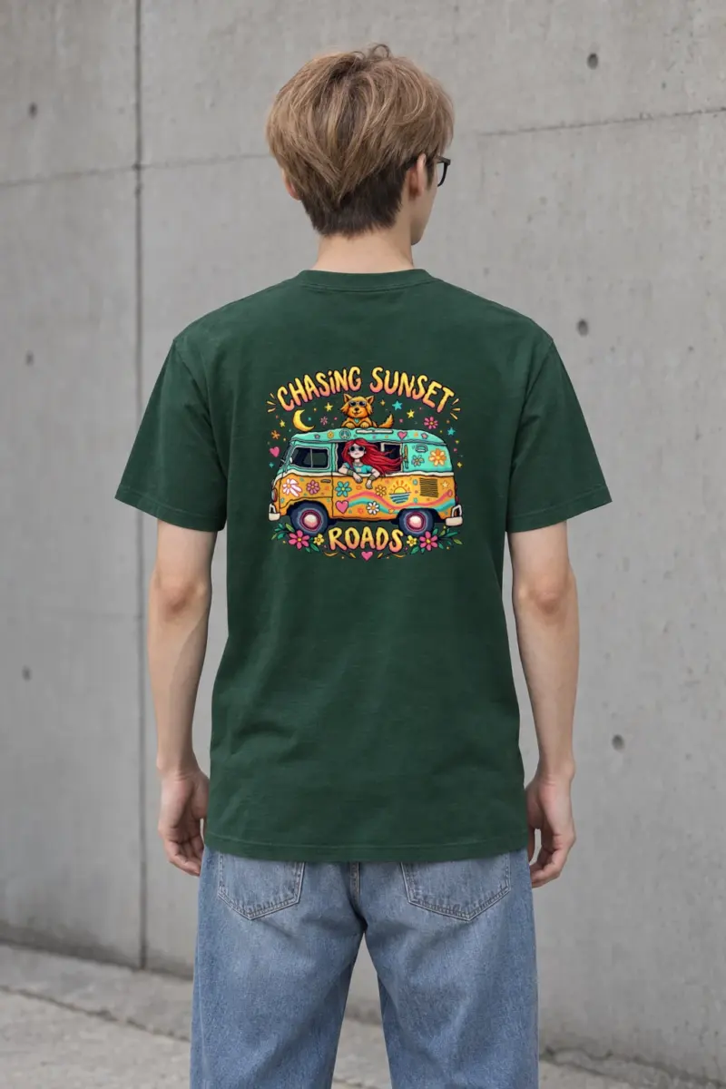 "Chasing Sunset Roads" Heavyweight Unisex Crewneck T-shirt