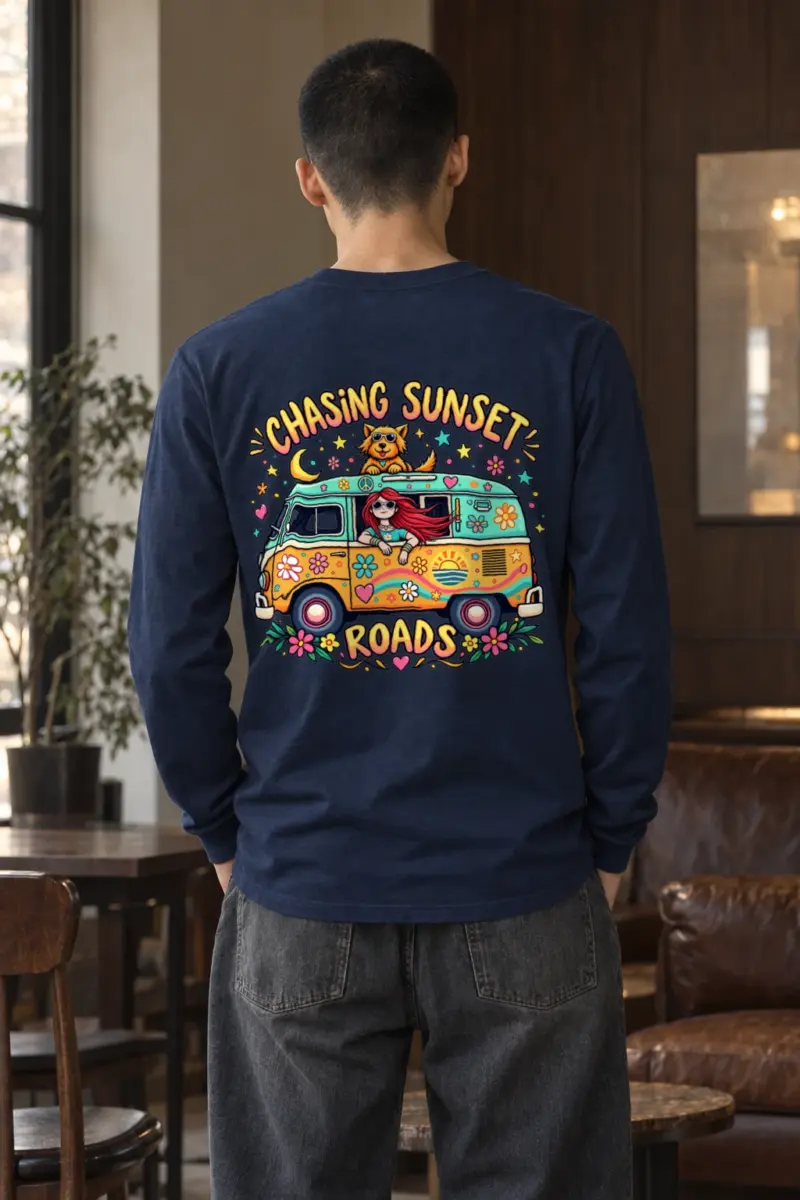 "Chasing Sunset Roads" Unisex Longsleeve T-shirt | Gildan 2400