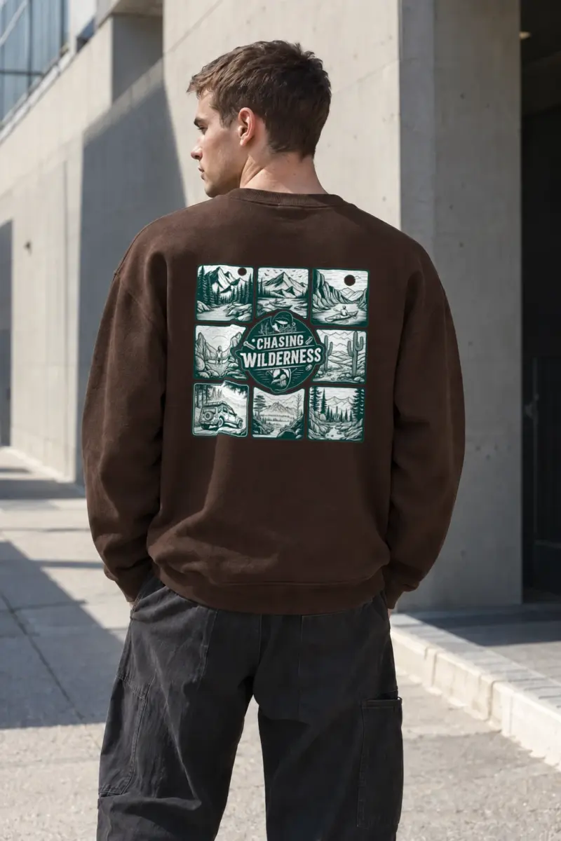"Chasing Wilderness" Heavy Blend Unisex Crewneck Sweatshirt | Gildan 18000