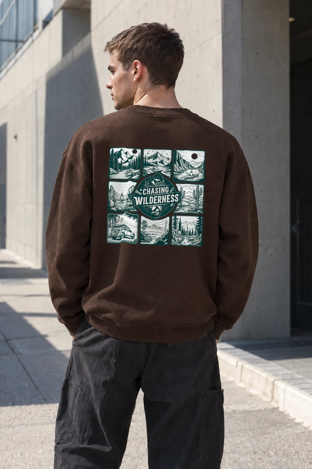 "Chasing Wilderness" Heavy Blend Unisex Crewneck Sweatshirt | Gildan 18000