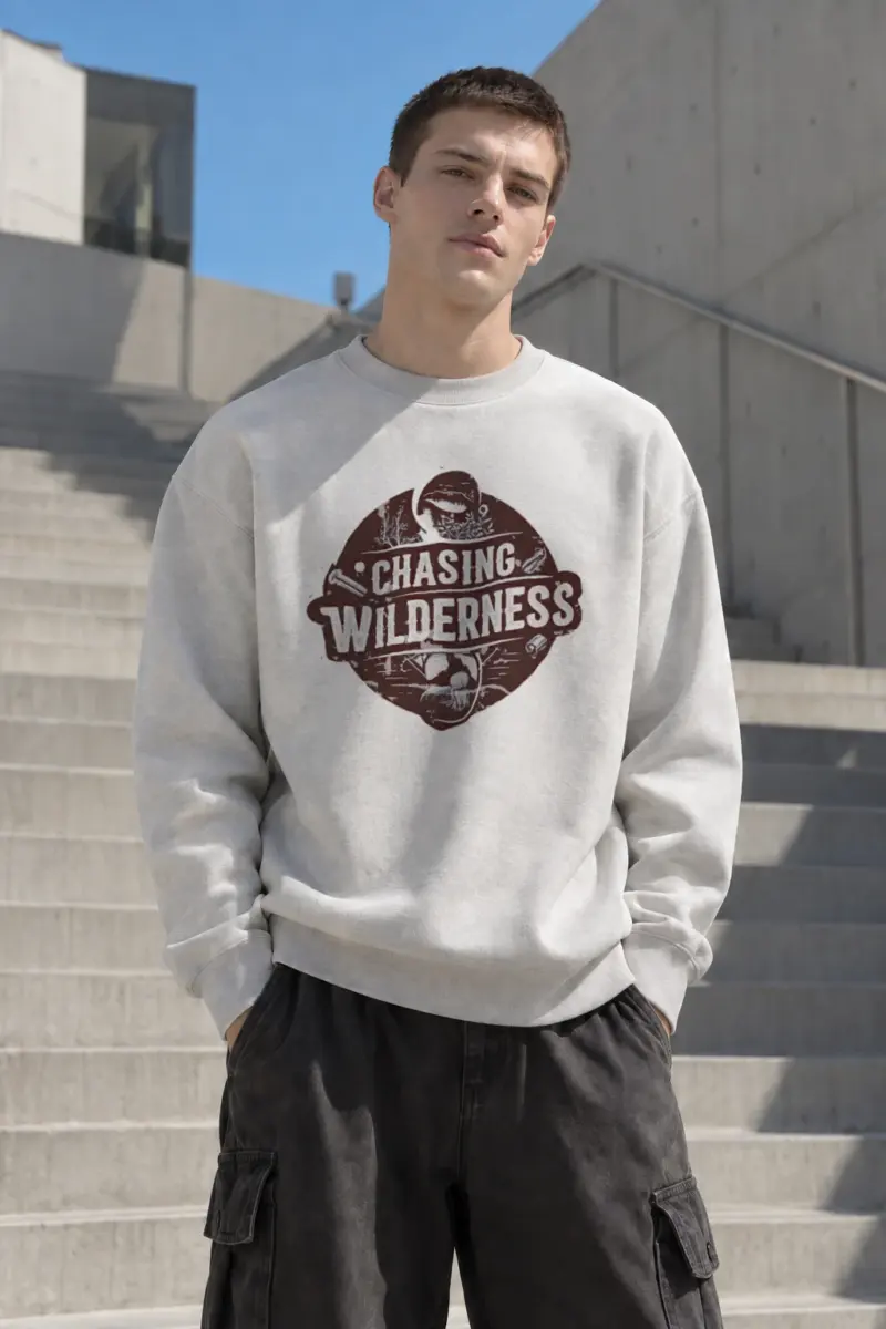 “Chasing Wilderness” Heavy Blend Unisex Crewneck Sweatshirt | Gildan 18000
