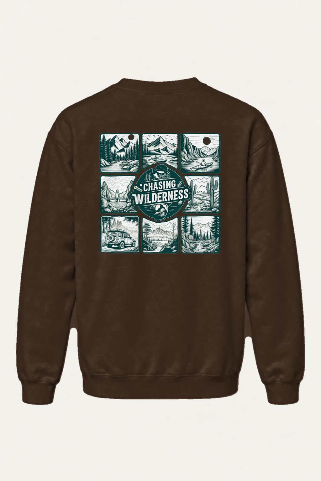 "Chasing Wilderness" Heavy Blend Unisex Crewneck Sweatshirt | Gildan 18000