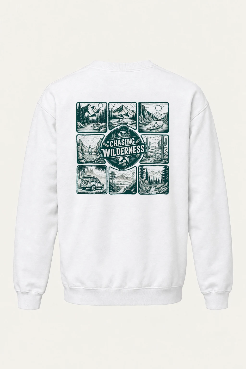 "Chasing Wilderness" Heavy Blend Unisex Crewneck Sweatshirt | Gildan 18000