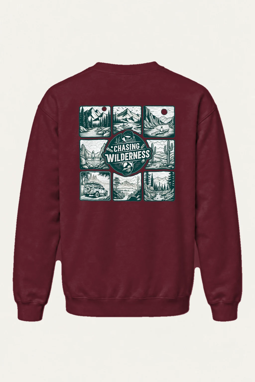 "Chasing Wilderness" Heavy Blend Unisex Crewneck Sweatshirt | Gildan 18000