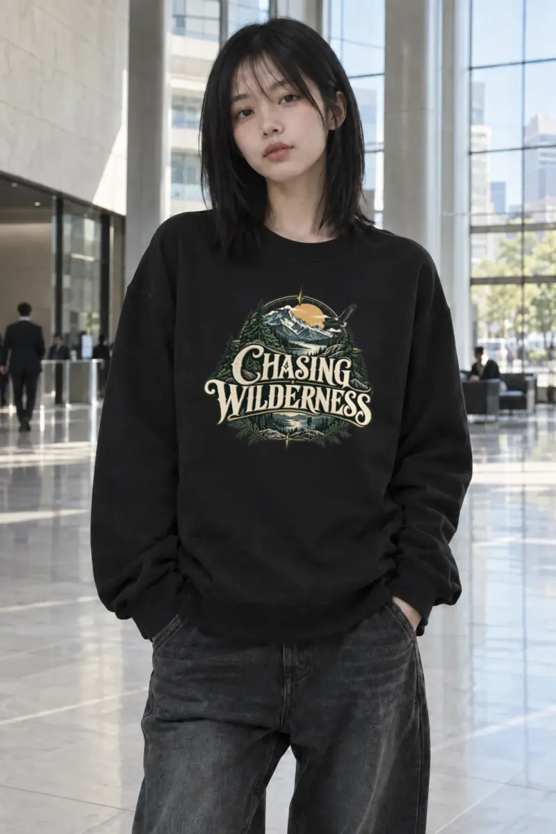 "Chasing Wilderness" Heavy Blend Unisex Crewneck Sweatshirt | Gildan 18000