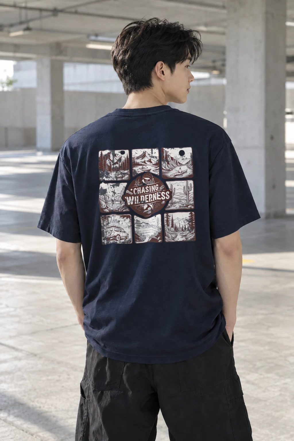 "Chasing Wilderness" Heavyweight Unisex Crewneck T-shirt | Gildan 5000