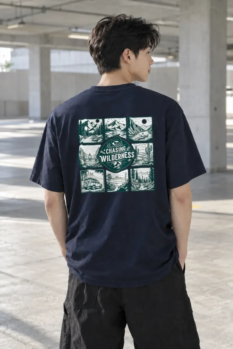 "Chasing Wilderness" Heavyweight Unisex Crewneck T-shirt | Gildan 5000