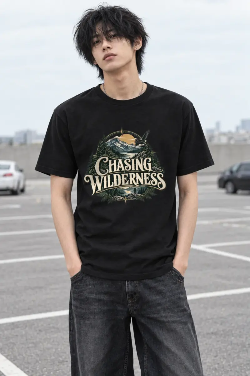 "Chasing Wilderness" Heavyweight Unisex Crewneck T-shirt