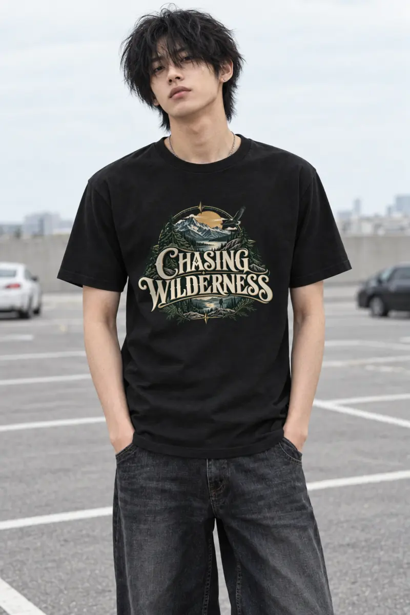 "Chasing Wilderness" Heavyweight Unisex Crewneck T-shirt