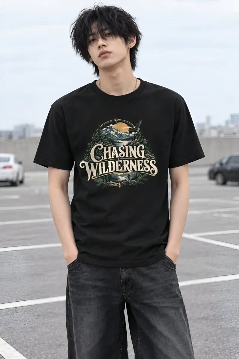 "Chasing Wilderness" Heavyweight Unisex Crewneck T-shirt