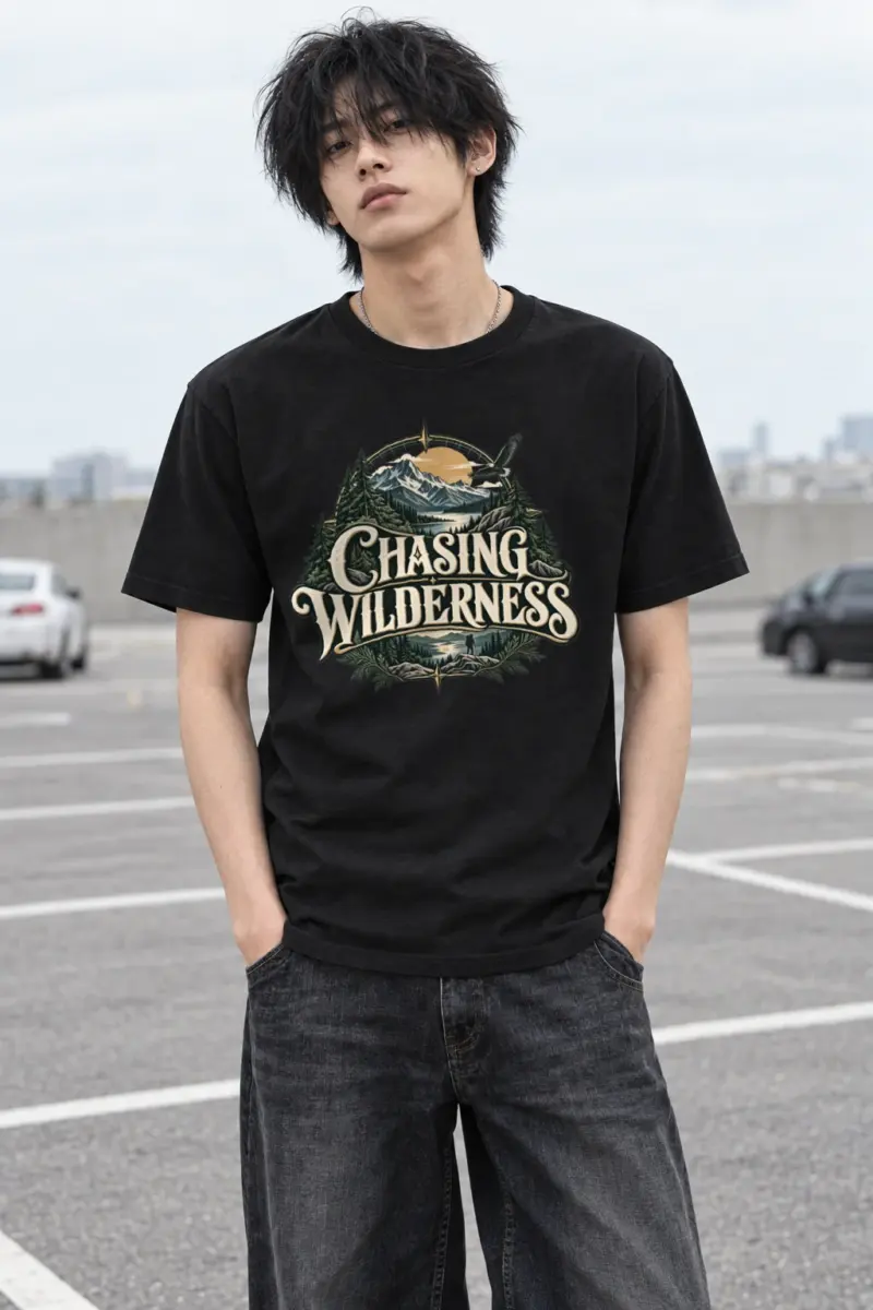 "Chasing Wilderness" Heavyweight Unisex Crewneck T-shirt