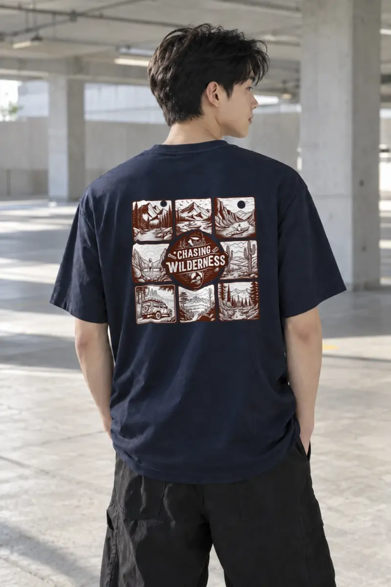 "Chasing Wilderness" Heavyweight Unisex Crewneck T-shirt | Gildan 5000